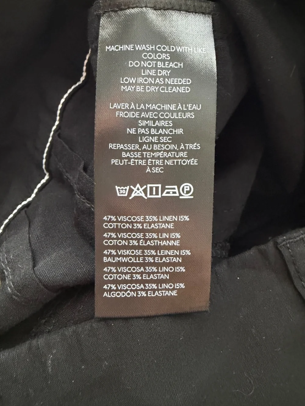 Maeve The Collette Pants Size 28 Black Wide Leg High Rise Linen Blend Crop - Picture 10 of 10